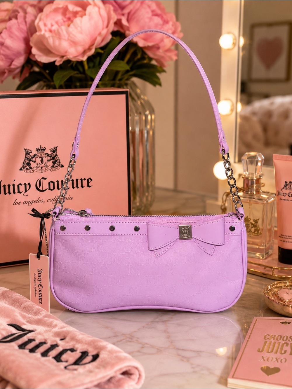 Juicy Couture Violet Bow Accent Shoulder Bag